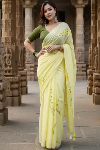 Floral pure cotton handloom saree