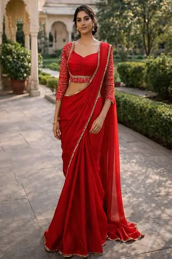 Bandhani mirror work heavy work saree