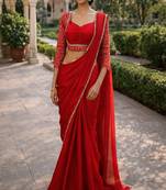 Bandhani mirror work heavy work saree