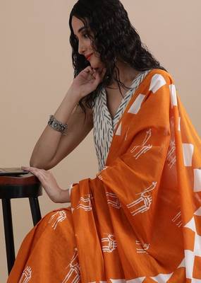 Warli pure cotton handloom ikat saree 2