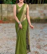 Woven design zari silk blend saree