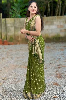 Woven design zari silk blend saree 2
