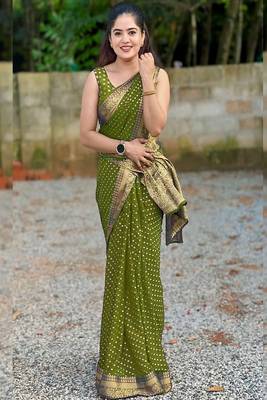 Woven design zari silk blend saree 3