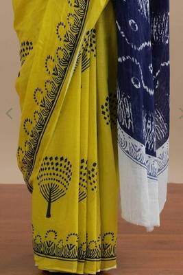 Yellow pure cotton  sarees 3