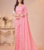 Floral printed brasso saree