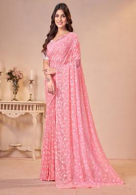 Floral printed brasso saree 2