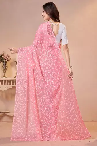 Floral printed brasso saree