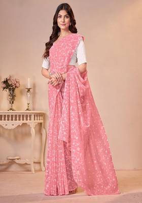 Floral printed brasso saree 4