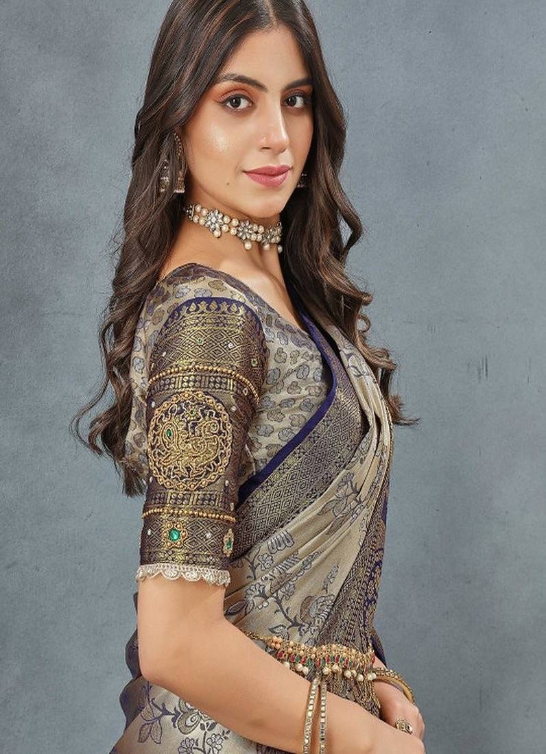 Woven design zari  dharmavaram saree