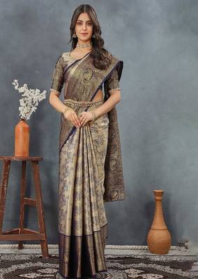 Woven design zari  dharmavaram saree 3