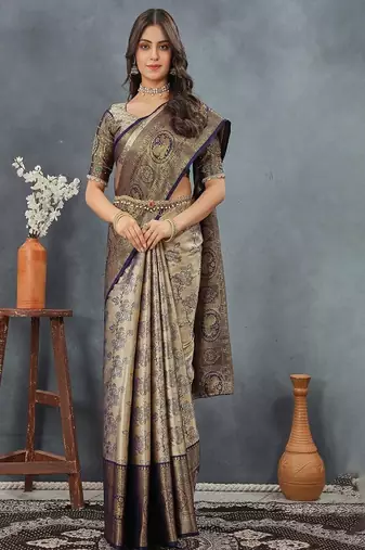 Woven design zari  dharmavaram saree