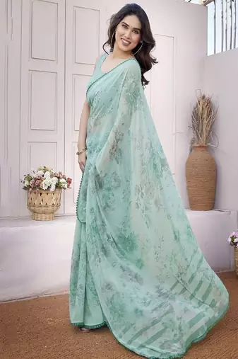 Floral printed saree