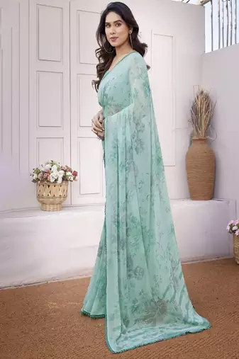 Floral printed saree