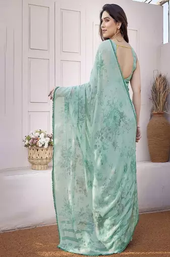 Floral printed saree