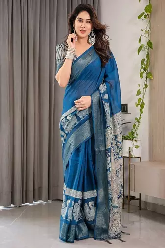Floral pure cotton jamdani saree
