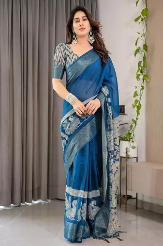 Floral pure cotton jamdani saree