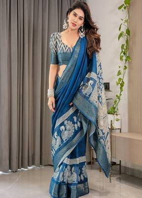 Floral pure cotton jamdani saree 4