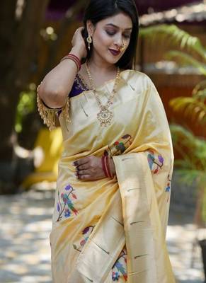 Woven design zari  paithani sarees 1