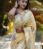 Woven design zari  paithani sarees