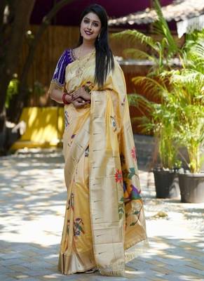 Woven design zari  paithani sarees 2
