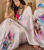 Satin designer saree