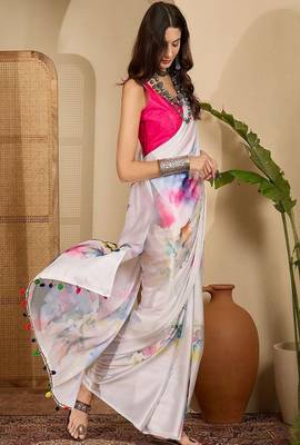 Satin designer saree 4