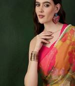 Floral printed saree with blouse piece