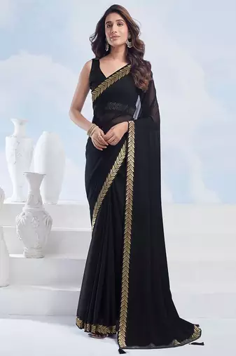 Woven design pure georgette saree