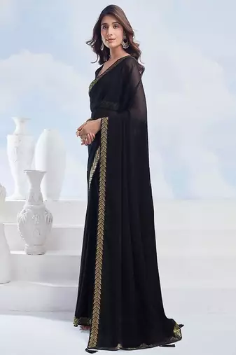 Woven design pure georgette saree