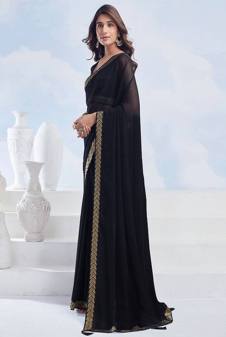 Woven design pure georgette saree