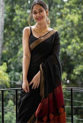 Zari linen blend handloom kota saree 1