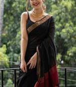 Zari linen blend handloom kota saree