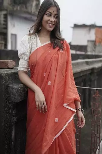 Ethnic motifs pure cotton saree
