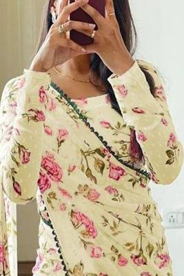 Floral printed pure georgette ready to wear saree 2