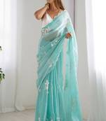 Ethnic motifs sequinned  saree