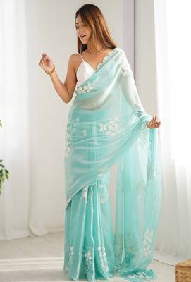 Ethnic motifs sequinned  saree 2