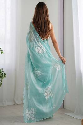 Ethnic motifs sequinned  saree 3