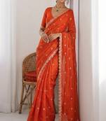 Embellished embroidered tissue heavy work saree