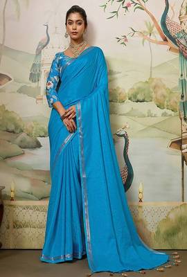 Party wear saree with matching blouse 1