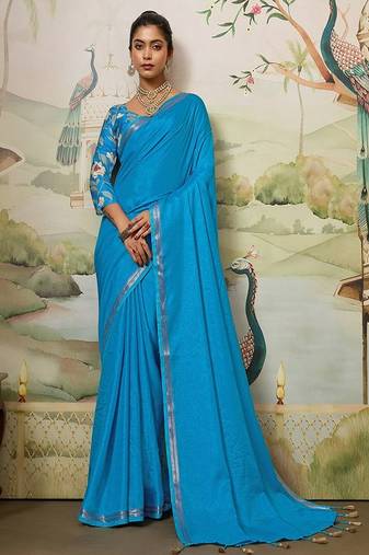 Party wear saree with matching blouse