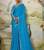 Party wear saree with matching blouse