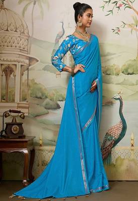 Party wear saree with matching blouse 2