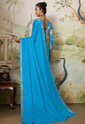 Party wear saree with matching blouse 3
