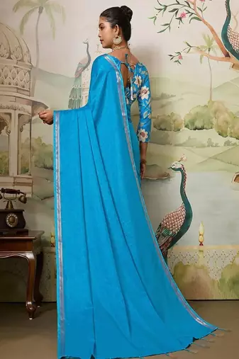 Party wear saree with matching blouse