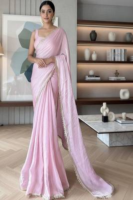 Embroidered organza saree 1