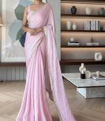 Embroidered organza saree