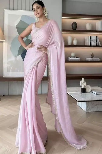 Embroidered organza saree