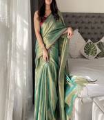 Women woven design tissue saree