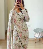 Floral printed pure georgette ready to wear saree