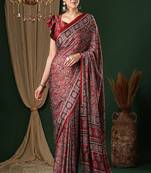 Ethnic motifs pure crepe saree